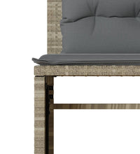 4-tlg. Garten-Sofagarnitur mit Kissen Hellgrau Poly Rattan