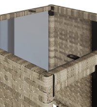 4-tlg. Garten-Sofagarnitur mit Kissen Hellgrau Poly Rattan