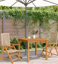 Gartenstühle 2 Stk. Beige Massivholz Akazie und Poly Rattan