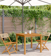 Bistrostühle 2 Stk. Beige Massivholz Akazie und Poly-Rattan
