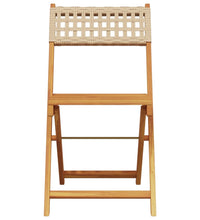 Bistrostühle 2 Stk. Beige Massivholz Akazie und Poly-Rattan