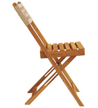 Bistrostühle 2 Stk. Beige Massivholz Akazie und Poly-Rattan