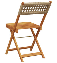 Bistrostühle 2 Stk. Beige Massivholz Akazie und Poly-Rattan