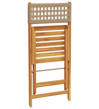 Bistrostühle 2 Stk. Beige Massivholz Akazie und Poly-Rattan