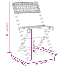 Bistrostühle 2 Stk. Beige Massivholz Akazie und Poly-Rattan