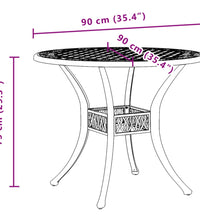 Gartentisch Schwarz Ø90x75 cm Aluminiumguss