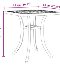 Gartentisch Bronzen 53x53x53 cm Aluminiumguss