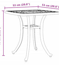 Gartentisch Weiß 53x53x53 cm Aluminiumguss