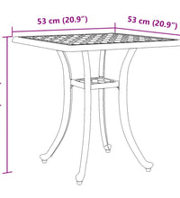 Gartentisch Bronzen 53x53x53 cm Aluminiumguss