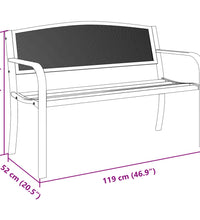 Gartenbank 119 cm Schwarz Stahl