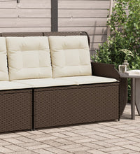 Gartenbank Verstellbar mit Kissen Braun Poly Rattan