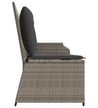 Gartenbank Verstellbar mit Kissen Grau Poly Rattan