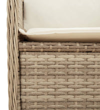 Gartenbank Verstellbar mit Kissen Beige Poly Rattan