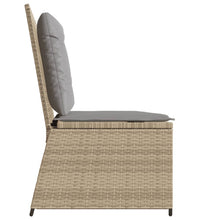 Gartenbank Verstellbar mit Kissen Beige Poly Rattan