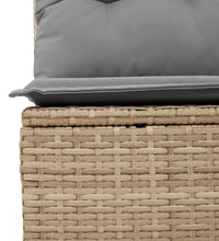 Gartenbank Verstellbar mit Kissen Beige Poly Rattan