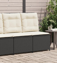 Gartensessel mit Liegefunktion und Kissen Schwarz Poly Rattan