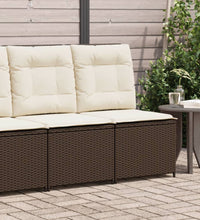 Gartensessel mit Liegefunktion und Kissen Braun Poly Rattan