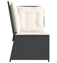 Garten-Ecksofa mit Kissen Schwarz Poly Rattan