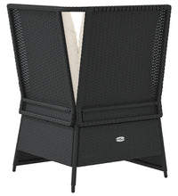 Garten-Ecksofa mit Kissen Schwarz Poly Rattan