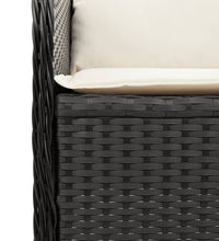 Garten-Ecksofa mit Kissen Schwarz Poly Rattan