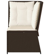 Garten-Ecksofa mit Kissen Braun Poly Rattan