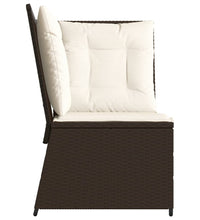 Garten-Ecksofa mit Kissen Braun Poly Rattan