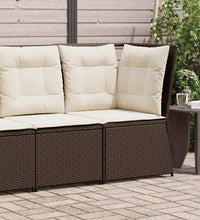 Garten-Ecksofa mit Kissen Braun Poly Rattan