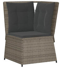 Garten-Ecksofa mit Kissen Grau Poly Rattan