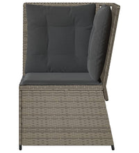 Garten-Ecksofa mit Kissen Grau Poly Rattan