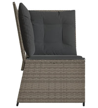 Garten-Ecksofa mit Kissen Grau Poly Rattan