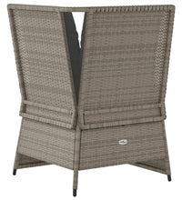 Garten-Ecksofa mit Kissen Grau Poly Rattan