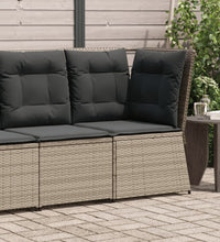 Garten-Ecksofa mit Kissen Grau Poly Rattan