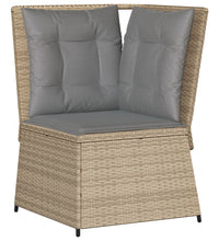 Garten-Ecksofa mit Kissen Beige Poly Rattan