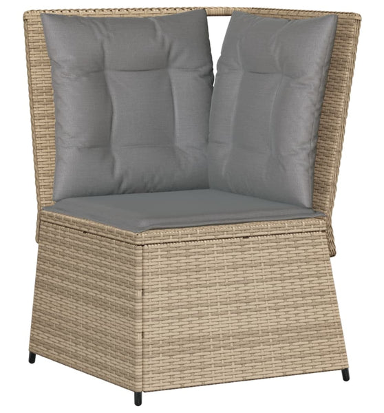 Garten-Ecksofa mit Kissen Beige Poly Rattan