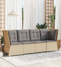 Garten-Ecksofa mit Kissen Beige Poly Rattan