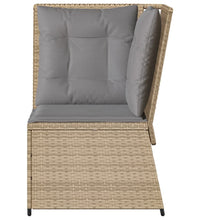 Garten-Ecksofa mit Kissen Beige Poly Rattan