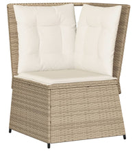 Garten-Ecksofa mit Kissen Beige Poly Rattan