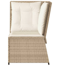 Garten-Ecksofa mit Kissen Beige Poly Rattan