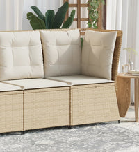 Garten-Ecksofa mit Kissen Beige Poly Rattan