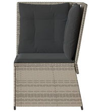 Garten-Ecksofa mit Kissen Hellgrau Poly Rattan