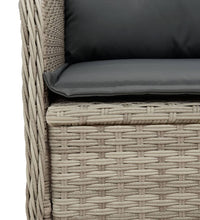 Garten-Ecksofa mit Kissen Hellgrau Poly Rattan