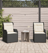 Gartensessel mit Kissen 2 Stk. Verstellbar Schwarz Poly Rattan