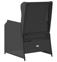 Gartensessel mit Kissen 2 Stk. Verstellbar Schwarz Poly Rattan