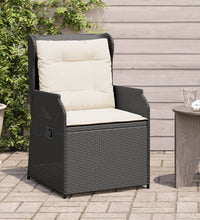 Gartensessel mit Kissen 2 Stk. Verstellbar Schwarz Poly Rattan