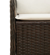 Gartensessel mit Kissen 2 Stk. Verstellbar Braun Poly Rattan