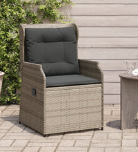 Gartensessel mit Kissen 2 Stk. Verstellbar Grau Poly Rattan