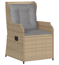 Gartensessel mit Kissen 2 Stk. Verstellbar Beige Poly Rattan