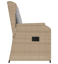 Gartensessel mit Kissen 2 Stk. Verstellbar Beige Poly Rattan