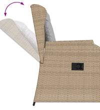 Gartensessel mit Kissen 2 Stk. Verstellbar Beige Poly Rattan