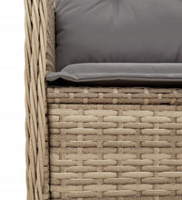 Gartensessel mit Kissen 2 Stk. Verstellbar Beige Poly Rattan